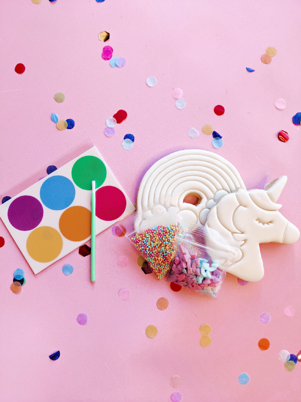 Paint Your Own Cookies: Unicorns and Rainbows Theme